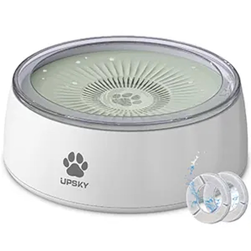 3L Dog Water Bowl 101Oz Large No Spill Dog Bowl with Slow Feeder Mat, Splash Proof Pet Water Dispenser with Filters, Slow Drinking Bowl Vehicle Carried Travel Water Bowl for Dogs, Cats Dog Water