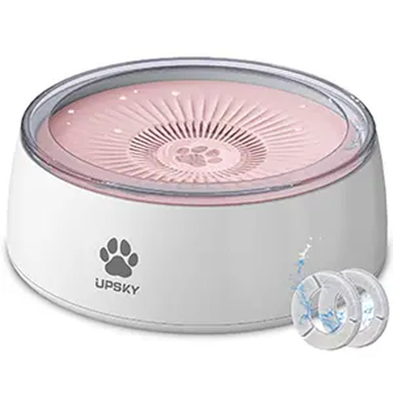 3L Dog Water Bowl 101Oz Large No Spill Dog Bowl with Slow Feeder Mat, Splash Proof Pet Water Dispenser with Filters, Slow Drinking Bowl Vehicle Carried Travel Water Bowl for Dogs, Cats Dog Water