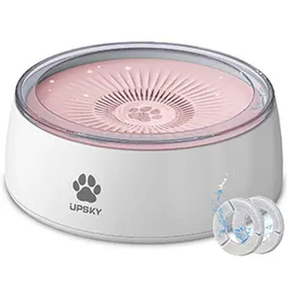 3L Dog Water Bowl 101Oz Large No Spill Dog Bowl with Slow Feeder Mat, Splash Proof Pet Water Dispenser with Filters, Slow Drinking Bowl Vehicle Carried Travel Water Bowl for Dogs, Cats Dog Water