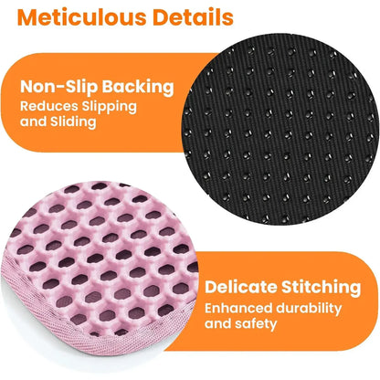 Cat Litter Mat, 47X27 Inches Large Double Layer Honeycomb Cat Litter Trapping Mat, Non Slip Waterproof Urine Proof Cat Litter Box Mat for Floor, Kitty Litter Rug, Cat Supplies, Pink