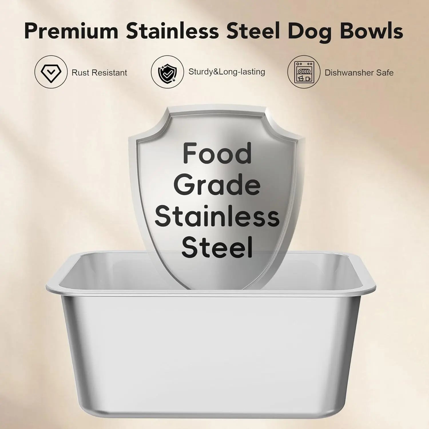 7L & 10L Stainless Steel Dog Drinking Water Bowl, No Spill Anti-Splash with XXL Silicone Mat, Spill-Proof Slow Feeder for Messy Drinkers, Heavy Duty Pet Bowls for Indoor Outdoor Use, 1.8 & 2.6 Gallon Capacity, Double Anti-Skid Design