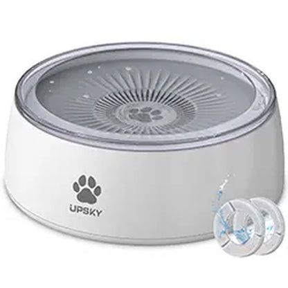 3L Dog Water Bowl 101Oz Large No Spill Dog Bowl with Slow Feeder Mat, Splash Proof Pet Water Dispenser with Filters, Slow Drinking Bowl Vehicle Carried Travel Water Bowl for Dogs, Cats Dog Water