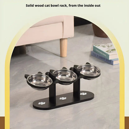 Elevated Pet Feeder for Cats Dogs 15 Degree Tilted Bowls Adjustable Height for Comfortable Feeding Feeder