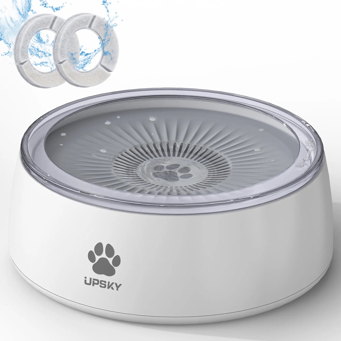 3L Dog Water Bowl 101Oz Large No Spill Dog Bowl with Slow Feeder Mat, Splash Proof Pet Water Dispenser with Filters, Slow Drinking Bowl Vehicle Carried Travel Water Bowl for Dogs, Cats Dog Water