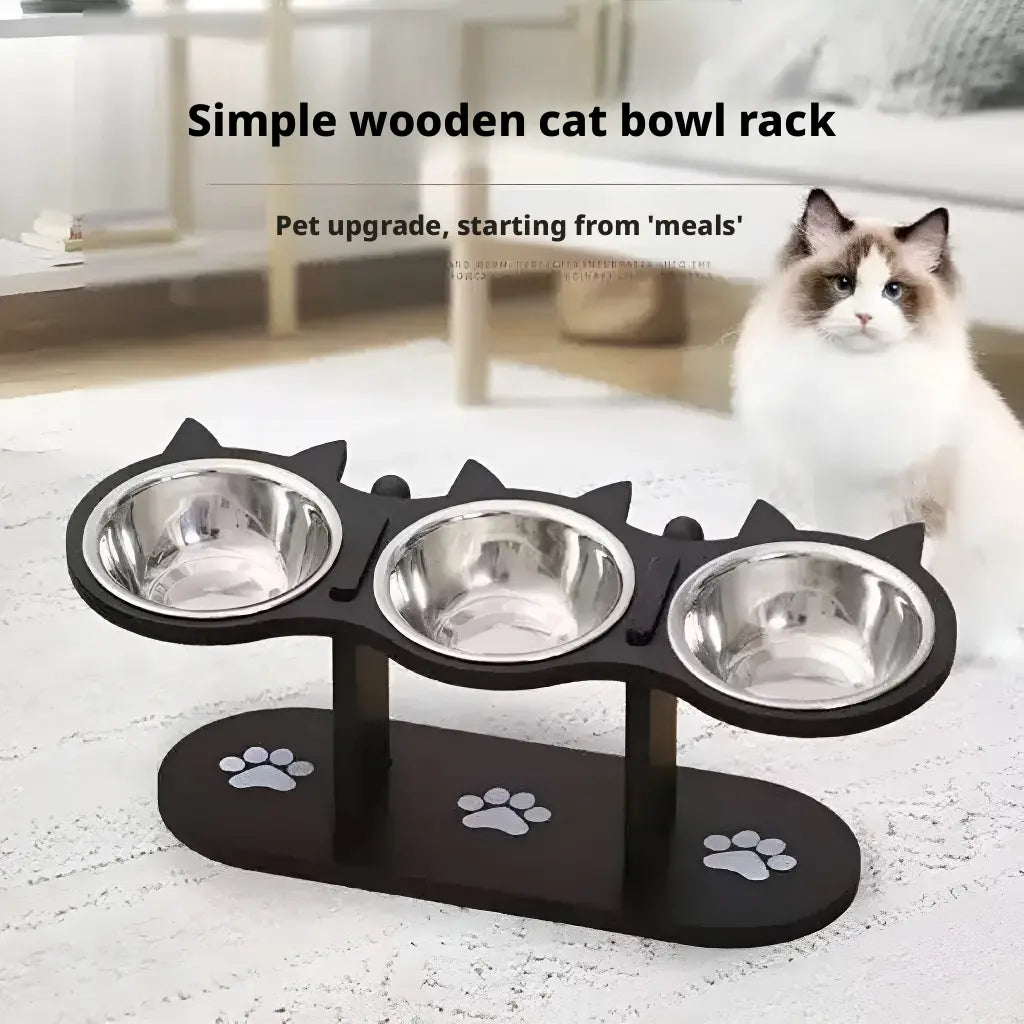 Elevated Pet Feeder for Cats Dogs 15 Degree Tilted Bowls Adjustable Height for Comfortable Feeding Feeder