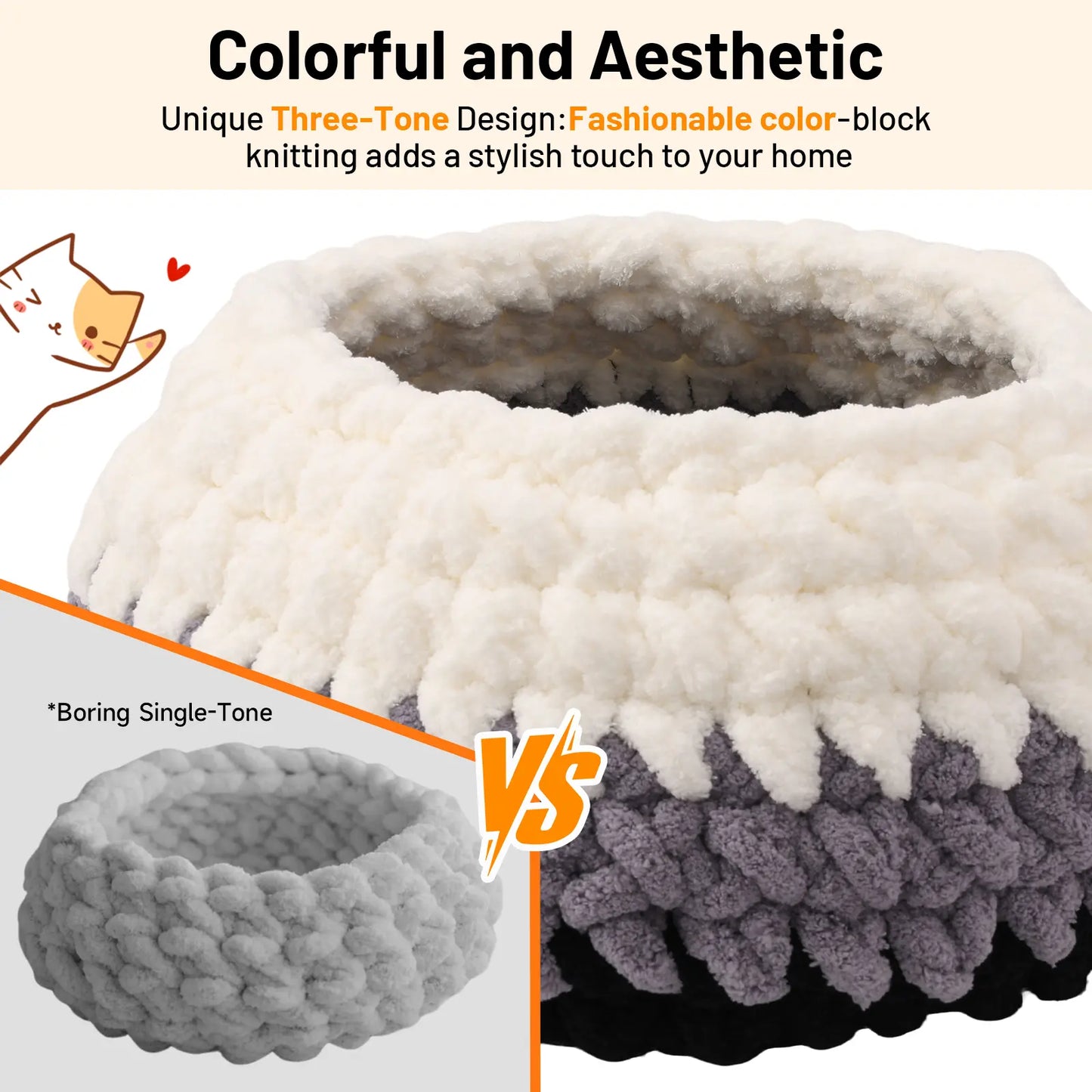 Plush Pet Bed for Cats - Cozy, Warm, Stylish & Secure Resting Spot Washable