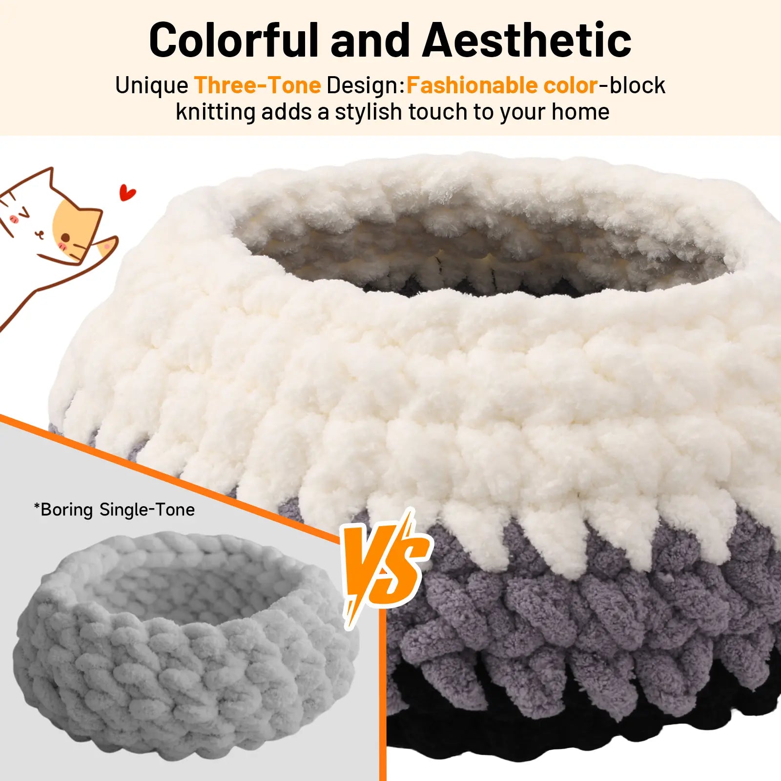 Plush Pet Bed for Cats - Cozy, Warm, Stylish & Secure Resting Spot Washable