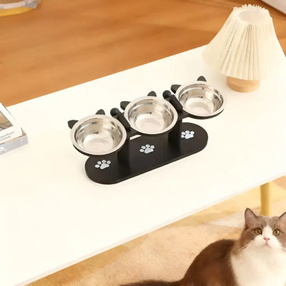 Elevated Pet Feeder for Cats Dogs 15 Degree Tilted Bowls Adjustable Height for Comfortable Feeding Feeder