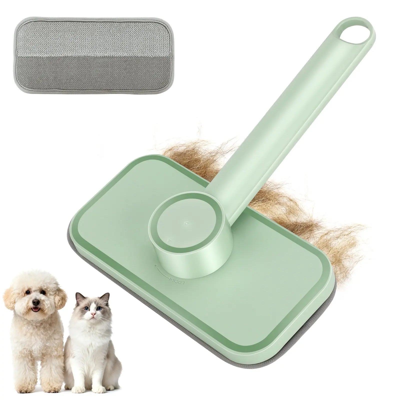 Cat Hair Remover, Adjustable Pet Hair Remover, Pet Cleaning Brush with Hanging Ring, Power Broom, Pet Hair Remover Tool for Carpets Floor Use, Valentine'S Day Gift, Hair Removal