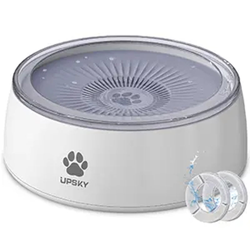 3L Dog Water Bowl 101Oz Large No Spill Dog Bowl with Slow Feeder Mat, Splash Proof Pet Water Dispenser with Filters, Slow Drinking Bowl Vehicle Carried Travel Water Bowl for Dogs, Cats Dog Water